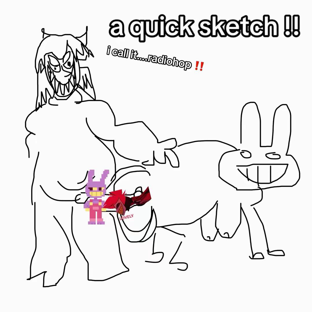 i'm practising fetish art please don't be mean in the comments thanks. i'm a beginner:)) #hazbinhotel #plussize #megasized #radiostatic