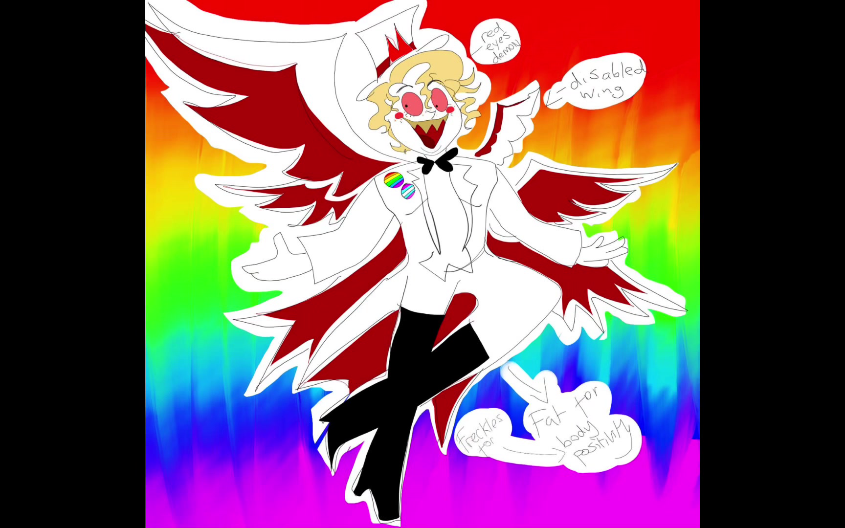 My Lucifer headcanon design!! plz no hate this is to spread body positivity-⭐️🐇 #lucifermorningstar #upcomingartist #hazbinhoteledit #art #headcanon